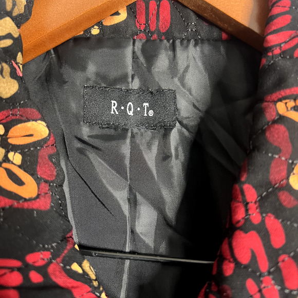 R.Q.T Womens Medium Floral‎ Quilted 70s Swing Blazer Jacket Cottage Core Boho - Picture 3 of 10